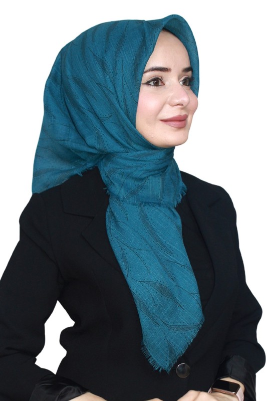 Pamuk Keten Flamlı Eşarp 1036-15