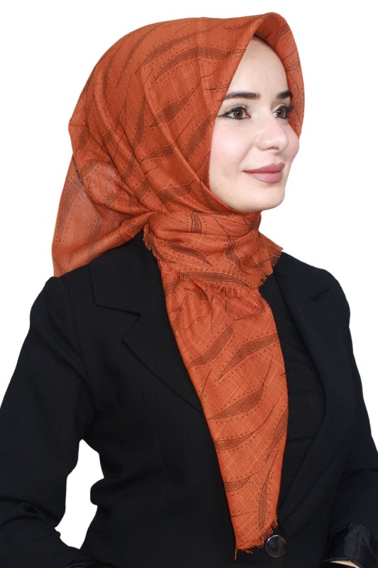 Pamuk Keten Flamlı Eşarp 1036-19