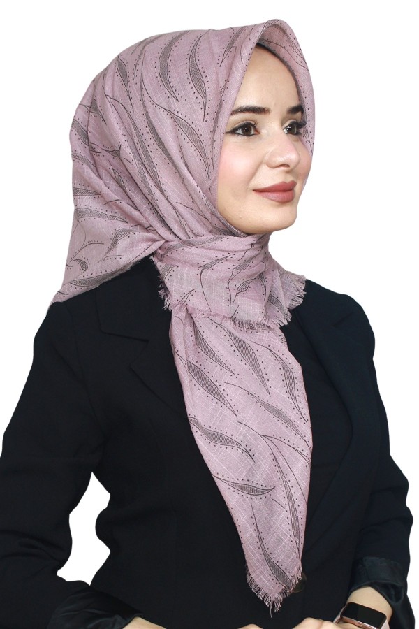 Pamuk Keten Flamlı Eşarp 1036-6