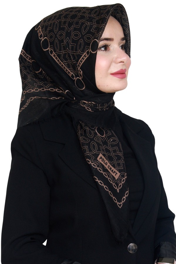 Pamuk Keten Flamlı Eşarp 1027-24