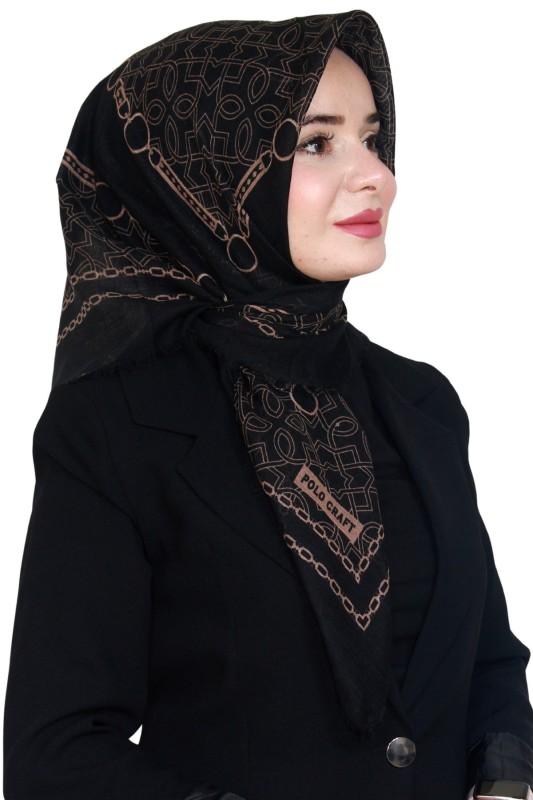 Pamuk Keten Flamlı Eşarp 1027-24