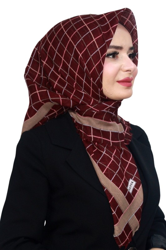 Pamuk Keten Flamlı Eşarp 1053-1