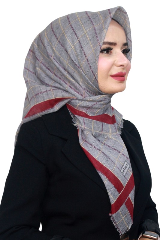 Pamuk Keten Flamlı Eşarp 1053-10