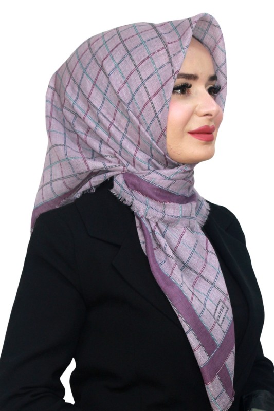Pamuk Keten Flamlı Eşarp 1053-5