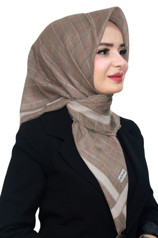 Pamuk Keten Flamlı Eşarp 1053-6