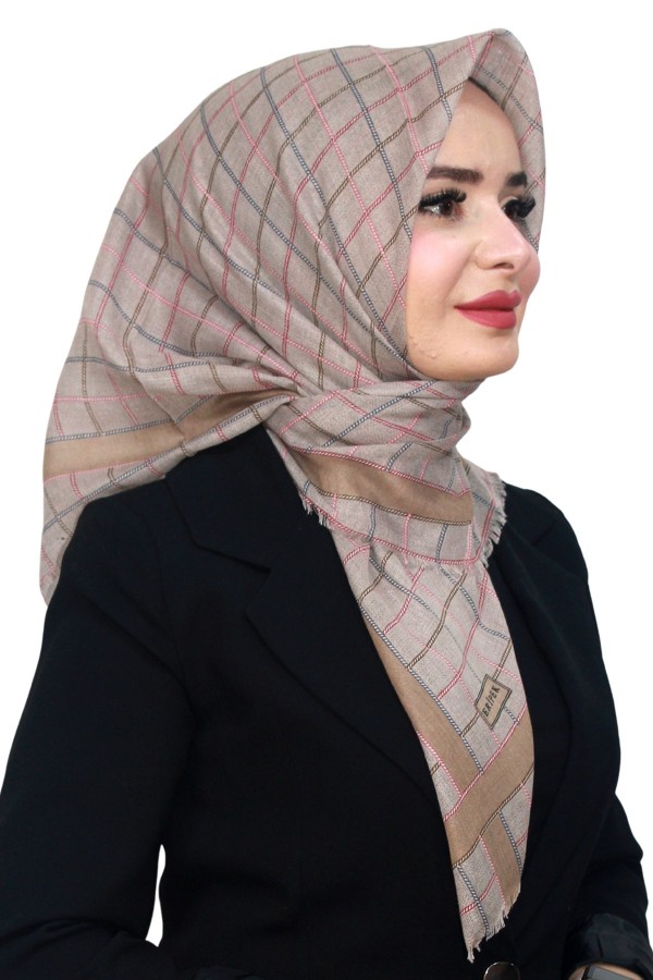 Pamuk Keten Flamlı Eşarp 1053-8