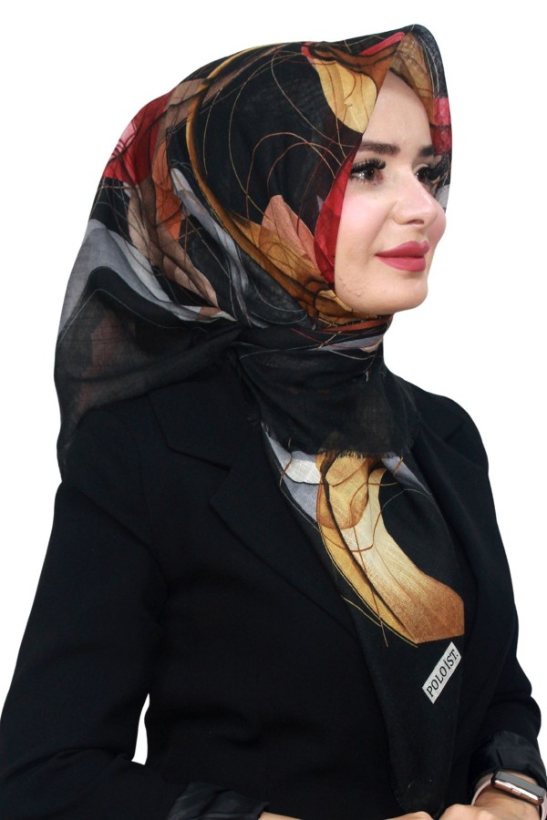 Pamuk Keten Flamlı Eşarp 1054-15