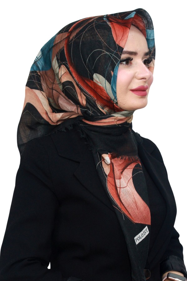 Pamuk Keten Flamlı Eşarp 1054-8