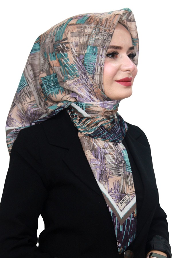 Pamuk Keten Flamlı Eşarp 1058-4
