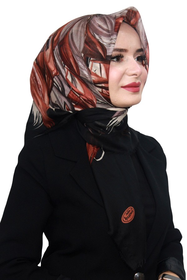 Pamuk Keten Flamlı Eşarp 1055-2