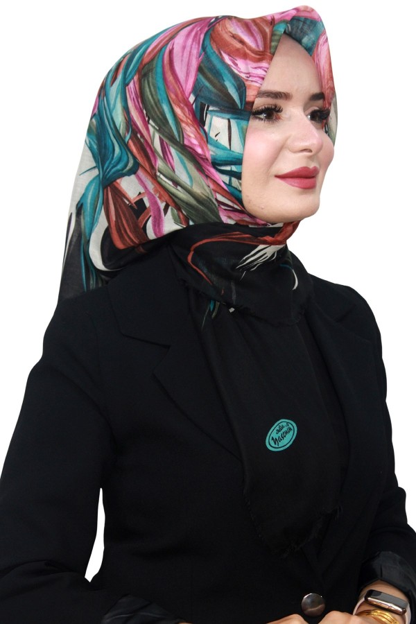 Pamuk Keten Flamlı Eşarp 1055-20