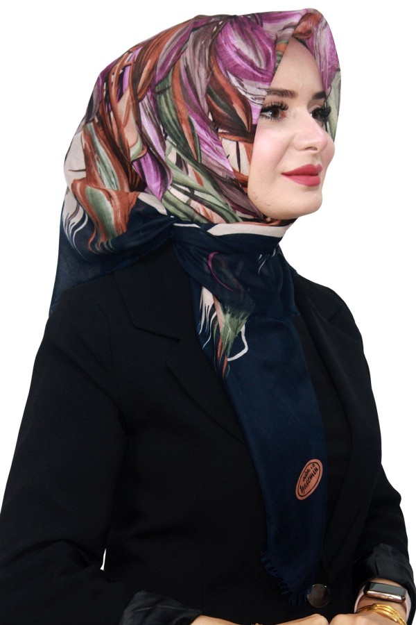 Pamuk Keten Flamlı Eşarp 1055-26