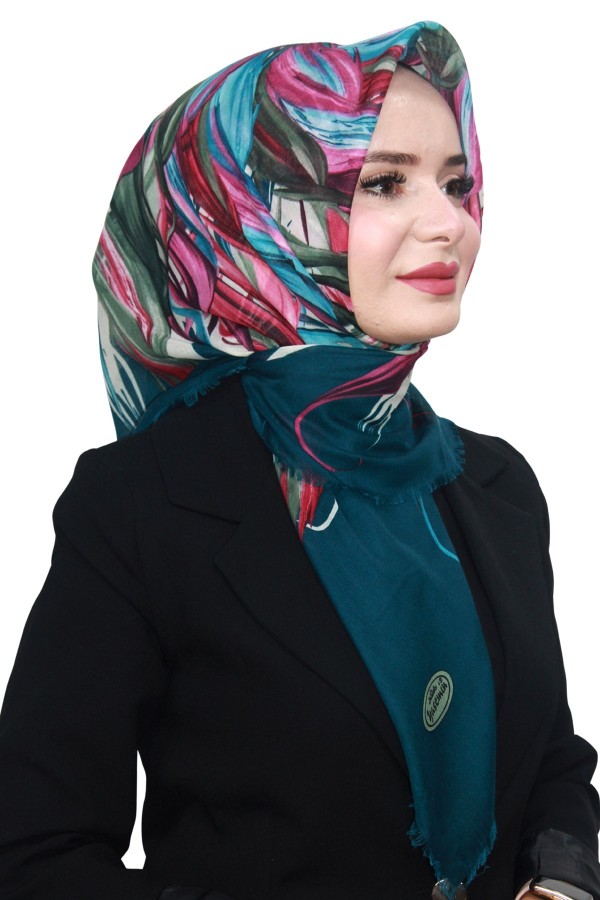 Pamuk Keten Flamlı Eşarp 1055-3