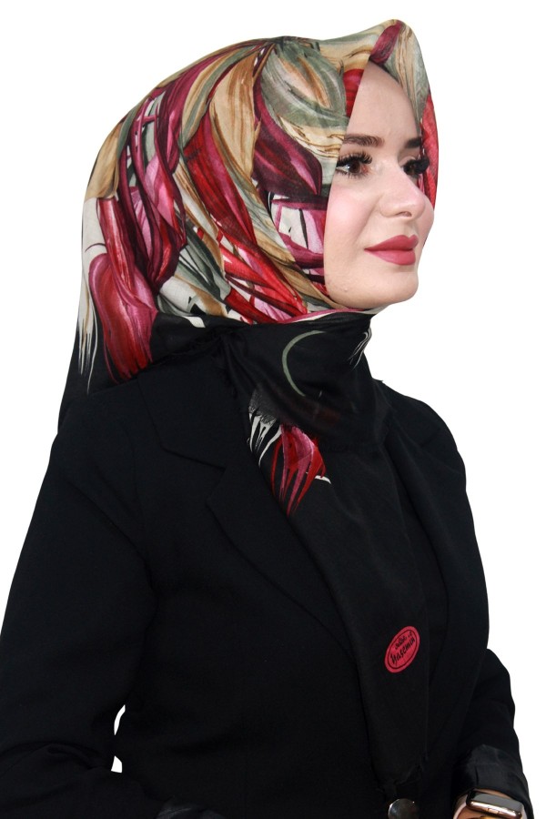 Pamuk Keten Flamlı Eşarp 1055-4