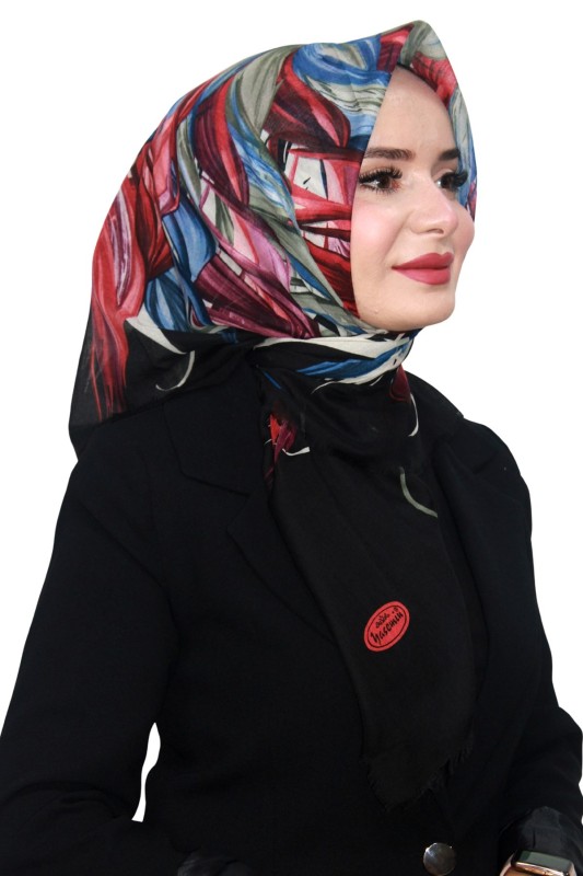 Pamuk Keten Flamlı Eşarp 1055-5