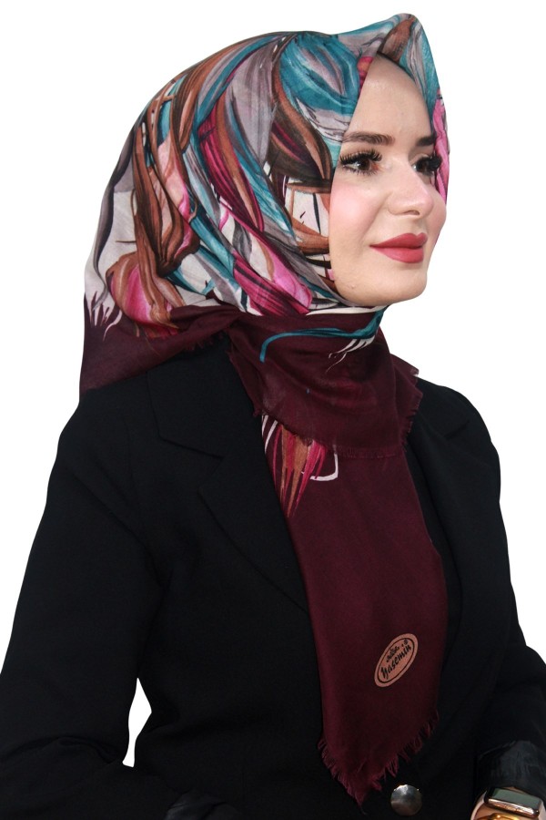 Pamuk Keten Flamlı Eşarp 1055-6