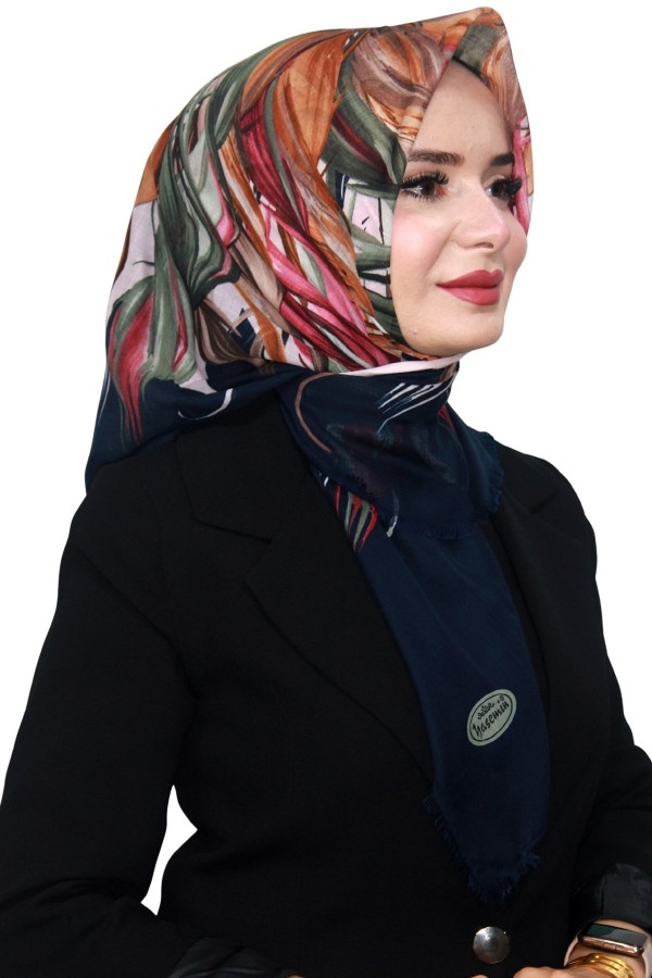 Pamuk Keten Flamlı Eşarp 1055-9