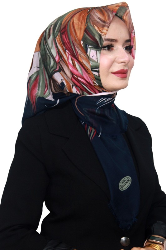 Pamuk Keten Flamlı Eşarp 1055-9