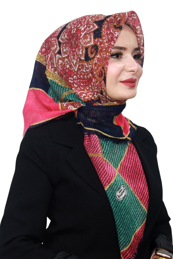 Pamuk Keten Flamlı Eşarp 1056-10