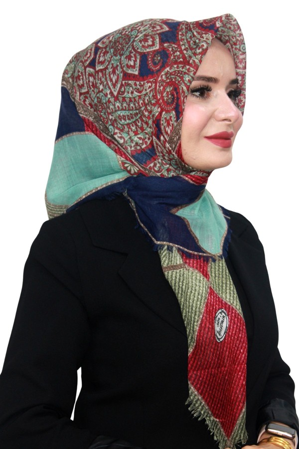 Pamuk Keten Flamlı Eşarp 1056-12