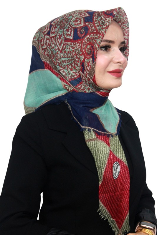 Pamuk Keten Flamlı Eşarp 1056-12