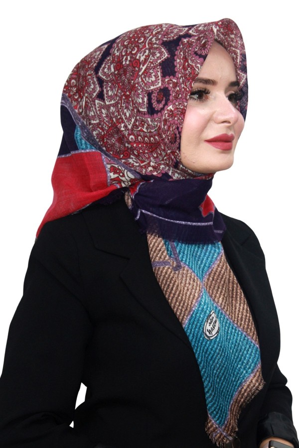 Pamuk Keten Flamlı Eşarp 1056-13