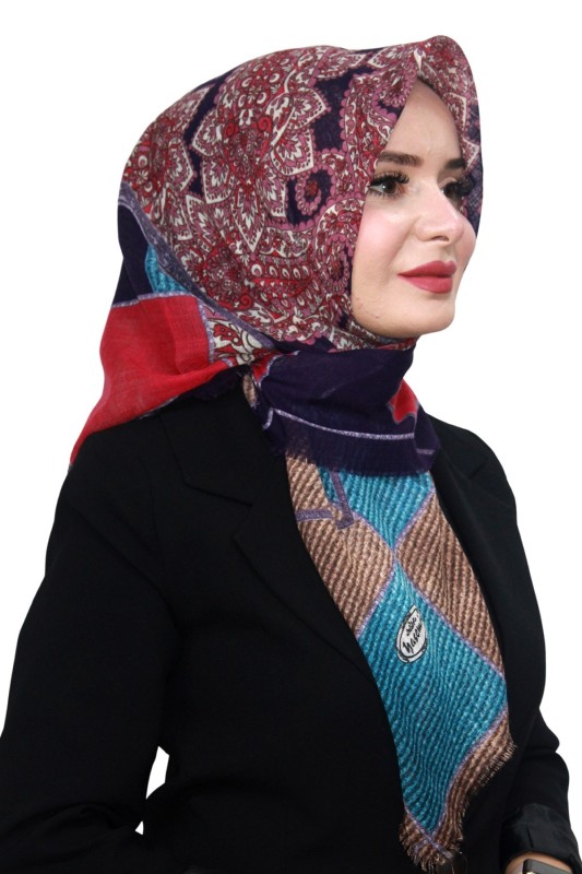 Pamuk Keten Flamlı Eşarp 1056-13