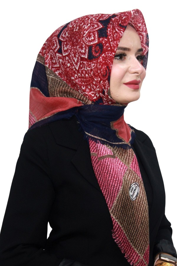 Pamuk Keten Flamlı Eşarp 1056-14