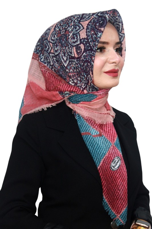 Pamuk Keten Flamlı Eşarp 1056-17