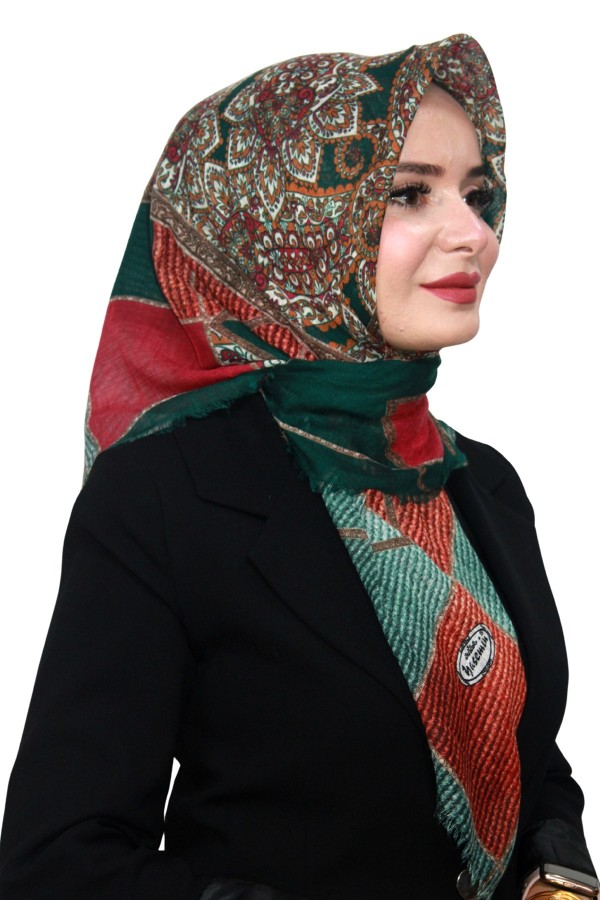 Pamuk Keten Flamlı Eşarp 1056-18