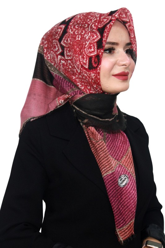 Pamuk Keten Flamlı Eşarp 1056-6