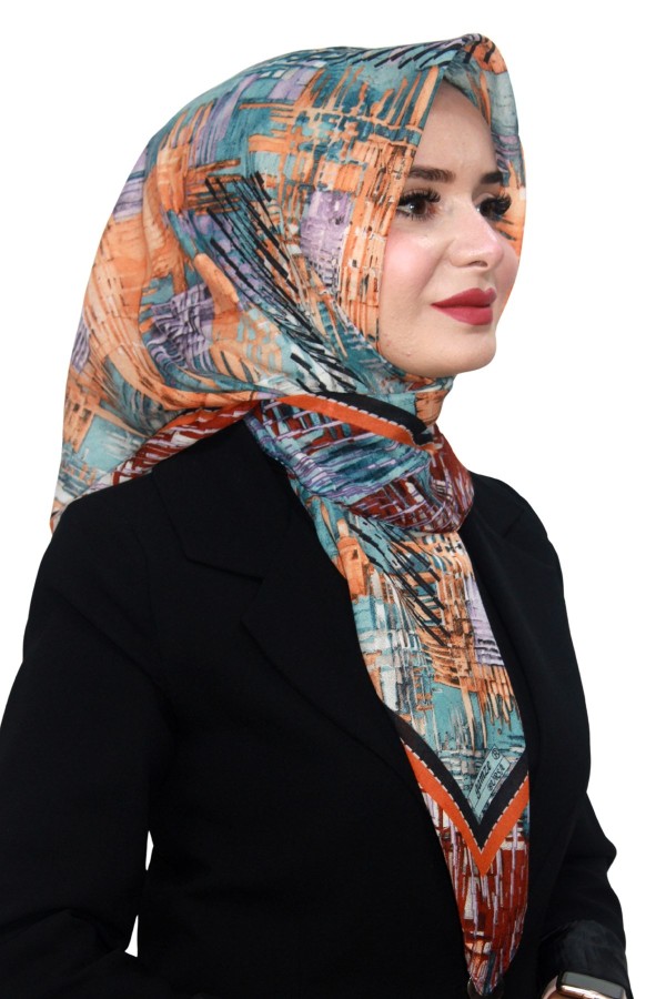 Pamuk Keten Flamlı Eşarp 1058-8
