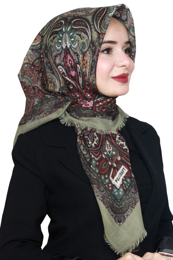 Pamuk Keten Flamlı Eşarp 1013-15