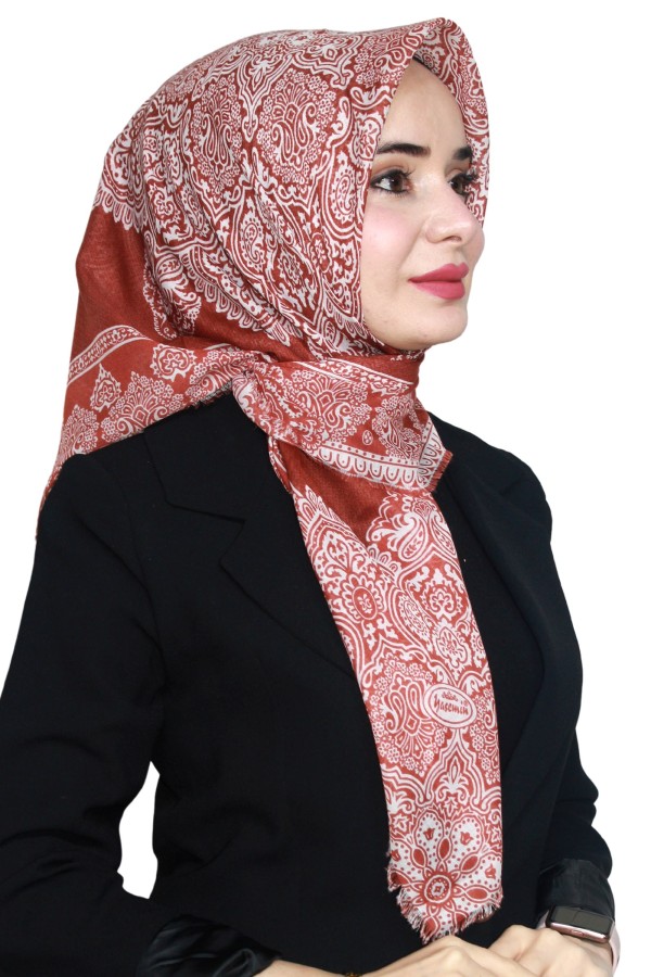 Yasemin Pamuk Flamlı Eşarp 1003-8