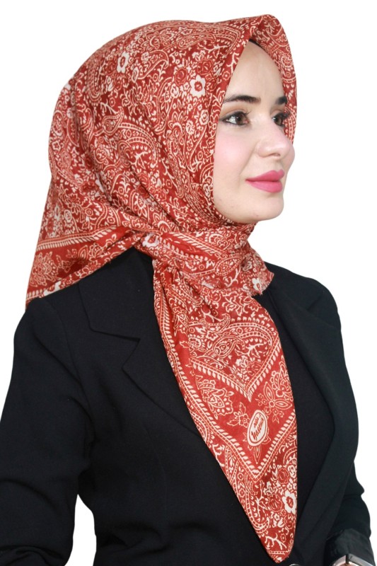 Yasemin Pamuk Flamlı Eşarp 1008-6
