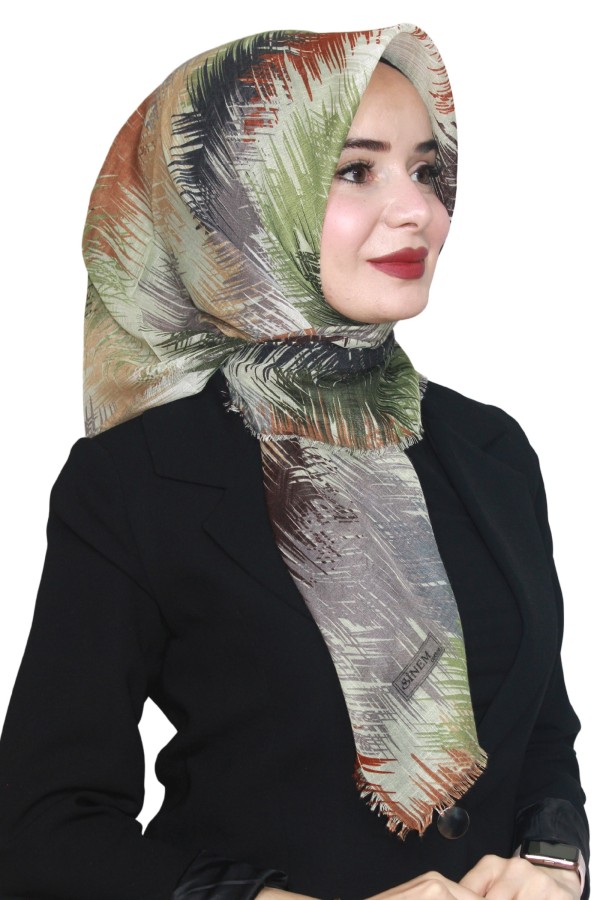 Sinem Pamuk Keten Flamlı Eşarp 1014-4
