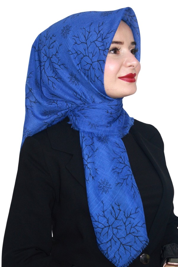 Pamuk Keten Flamlı Eşarp 1038-1