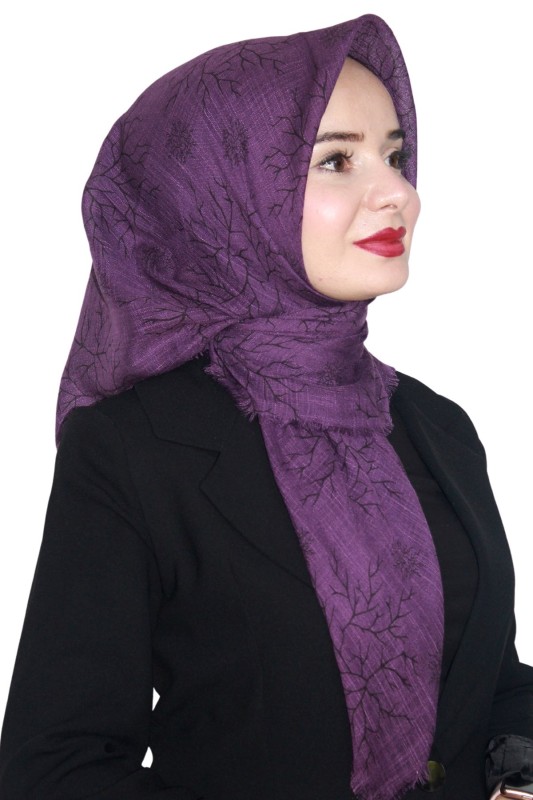 Pamuk Keten Flamlı Eşarp 1038-10