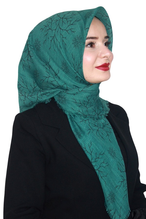 Pamuk Keten Flamlı Eşarp 1038-13