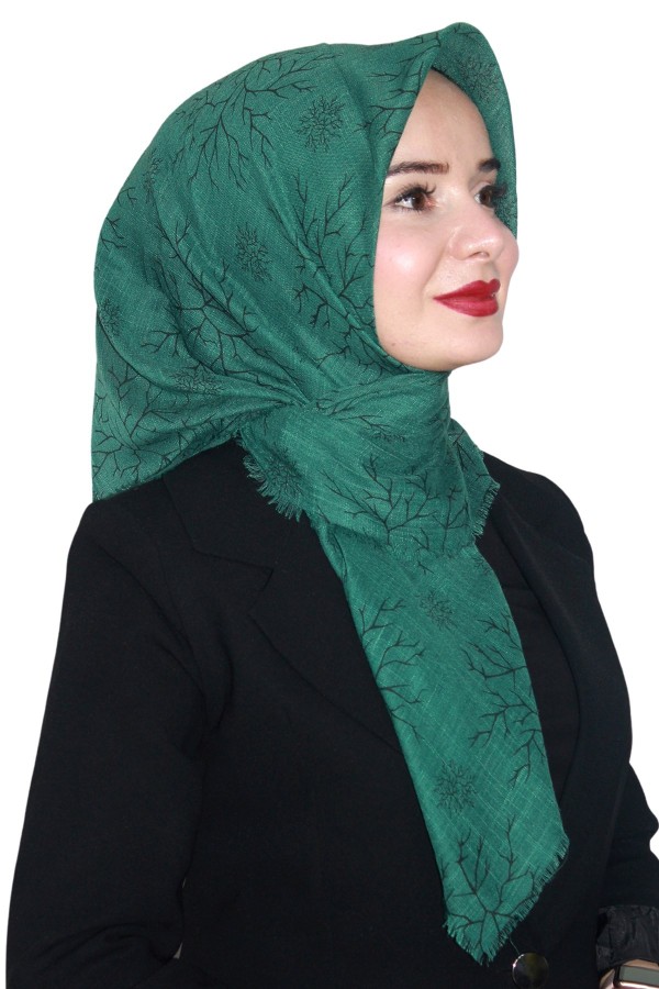Pamuk Keten Flamlı Eşarp 1038-14