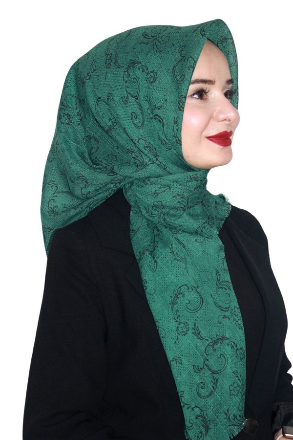 Pamuk Keten Flamlı Eşarp 1039-13