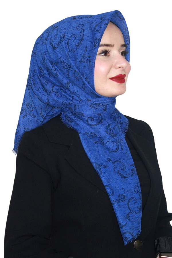 Pamuk Keten Flamlı Eşarp 1039-2