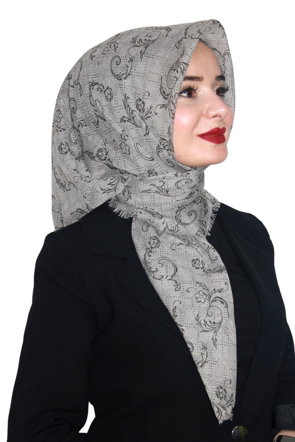 Pamuk Keten Flamlı Eşarp 1039-20