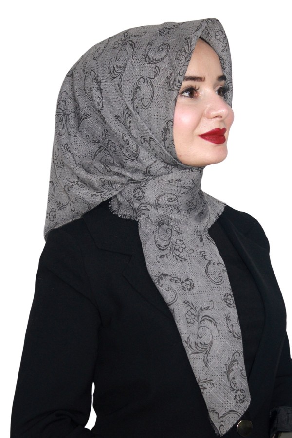 Pamuk Keten Flamlı Eşarp 1039-21