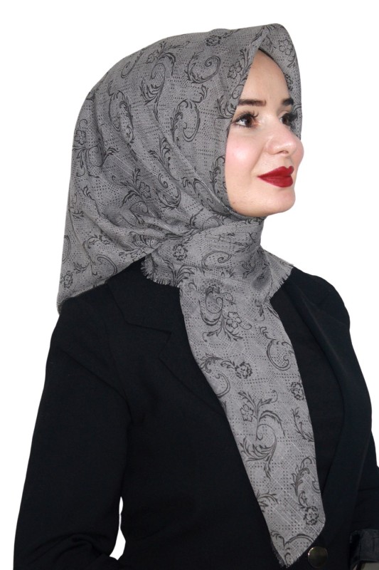 Pamuk Keten Flamlı Eşarp 1039-21