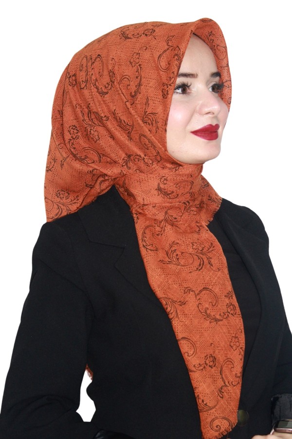 Pamuk Keten Flamlı Eşarp 1039-3