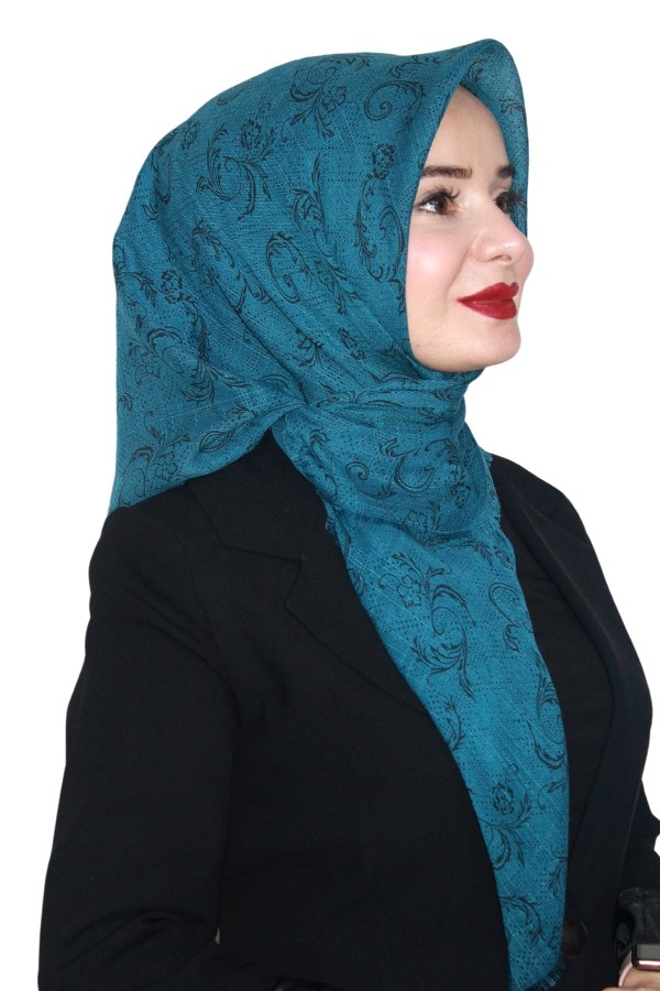Pamuk Keten Flamlı Eşarp 1039-4