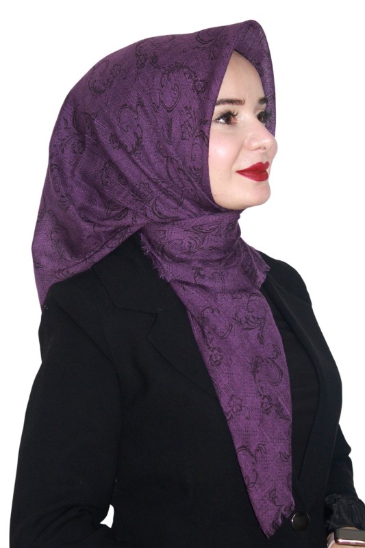 Pamuk Keten Flamlı Eşarp 1039-5