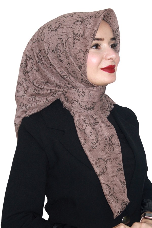 Pamuk Keten Flamlı Eşarp 1039-6
