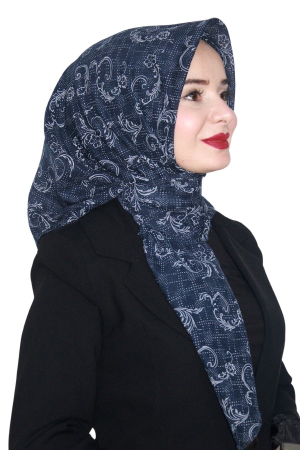 Pamuk Keten Flamlı Eşarp 1039-8